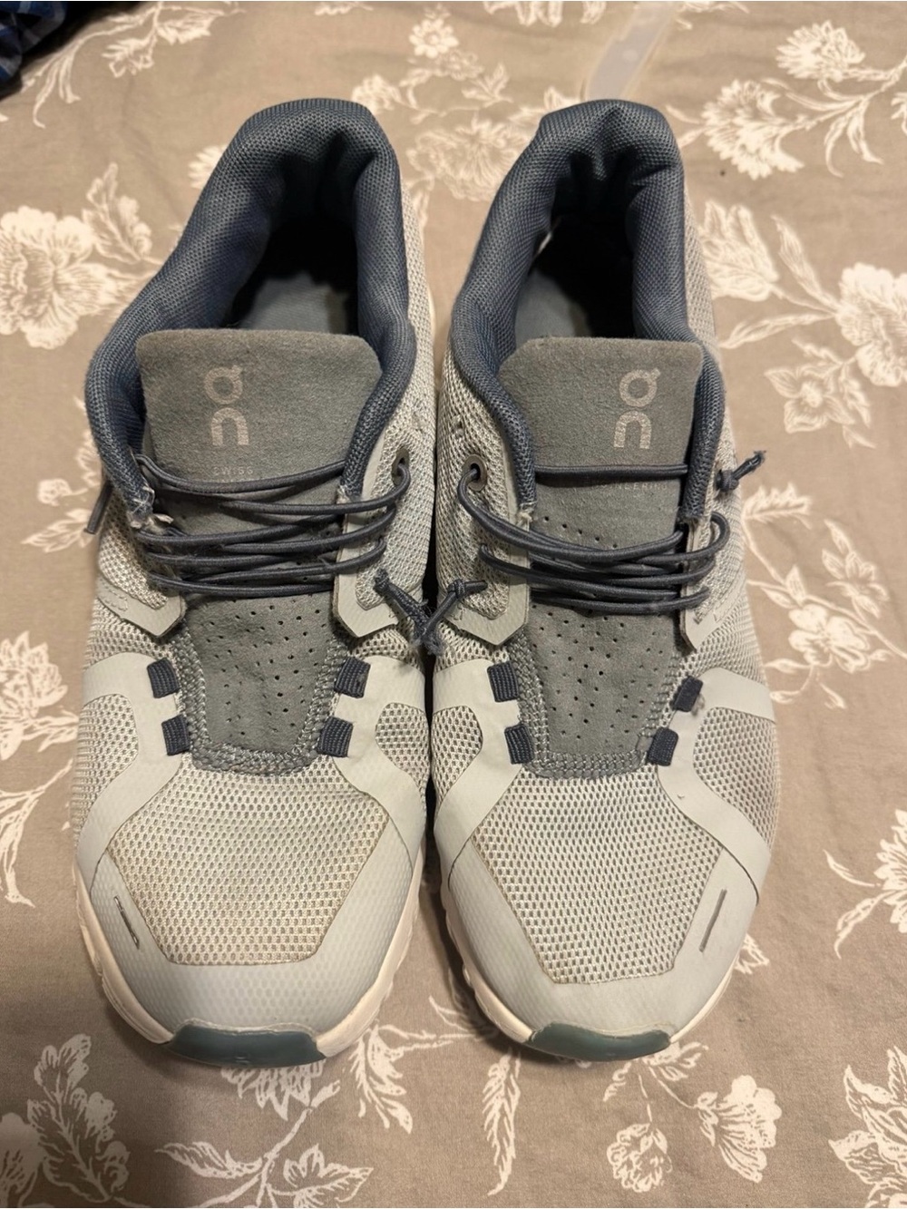 On Running Women's Athletic Sneakers in Gray and Blue
